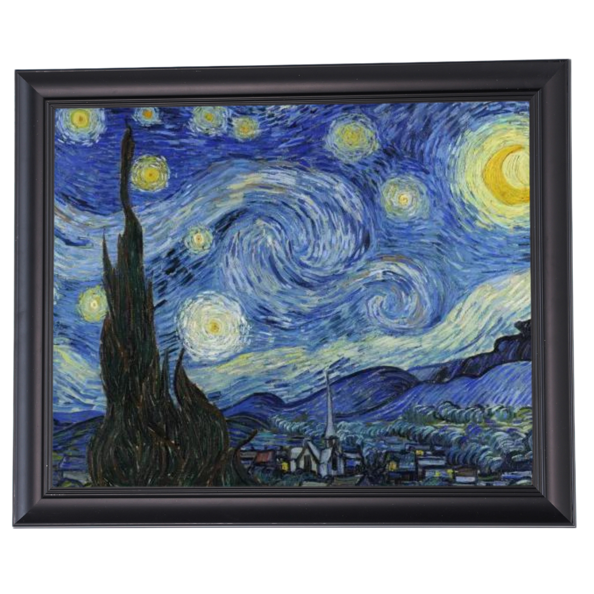 Framed Starry Night oil painting reproduction for dining room