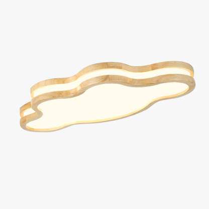 Cloud Flush Mount Ceiling Light, Wood