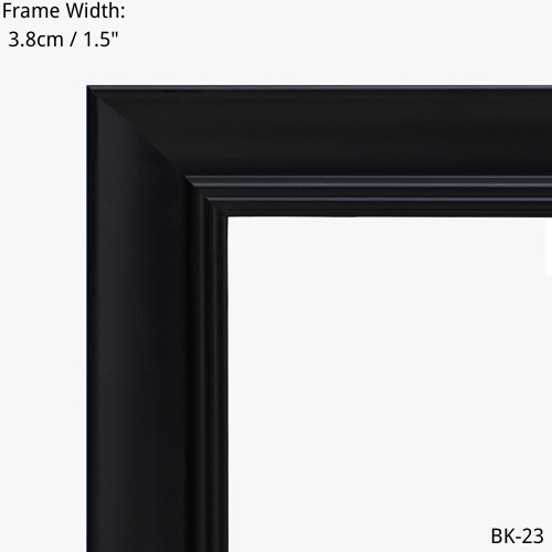 Black picture frame detail, 3.8cm / 1.5" frame width, BK-23
