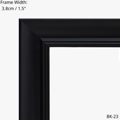 Black picture frame detail, 3.8cm / 1.5" frame width, BK-23