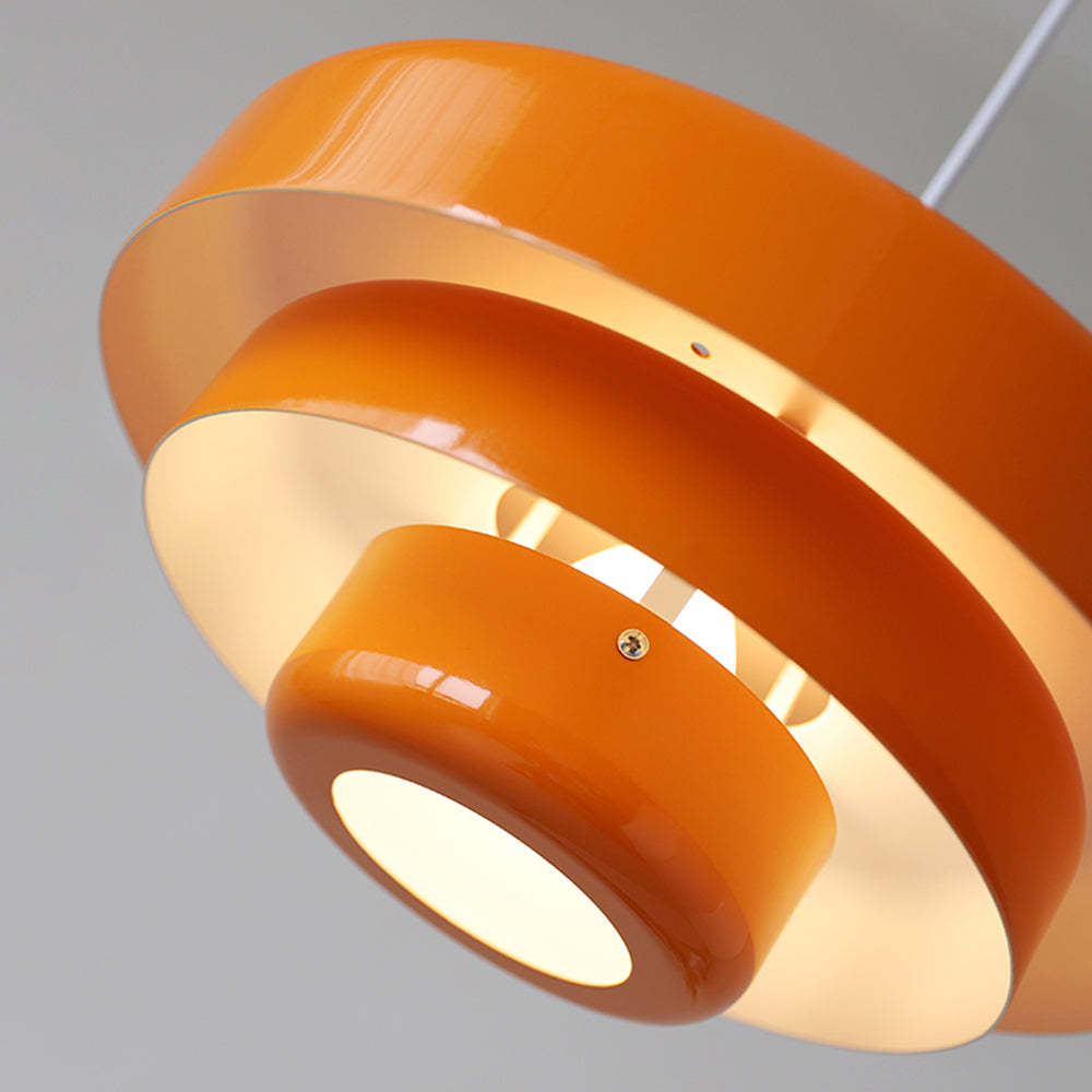 Orange Morandi LED Pendant Light - Metal Fixture