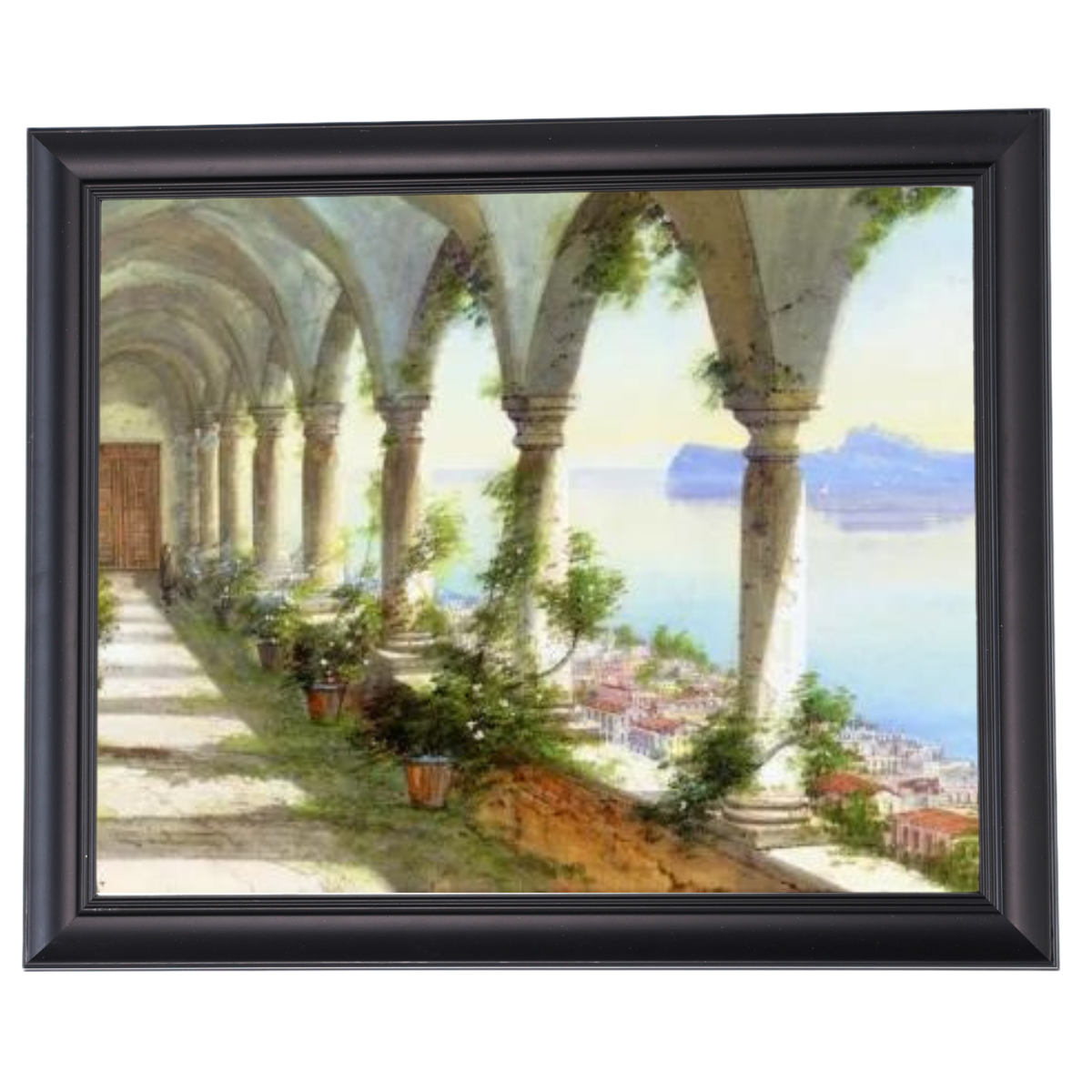 Capri colonnade view framed oil painting for living room