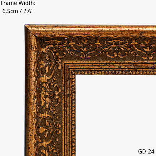 Ornate gold picture frame corner detail - 6.5cm width, GD-24