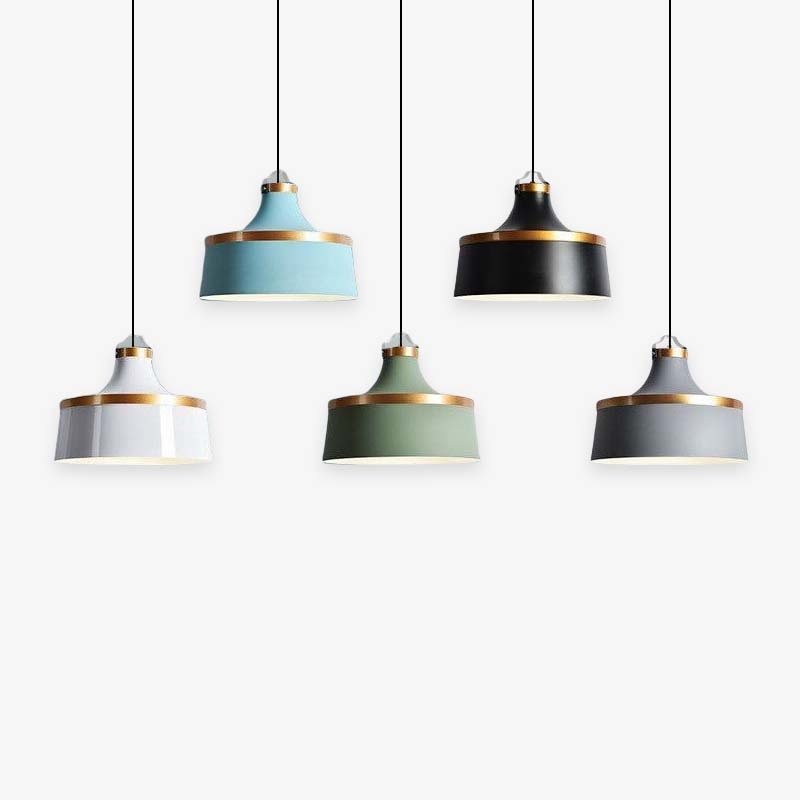 Morandi pendant lights in light blue, black, white, green, and gray