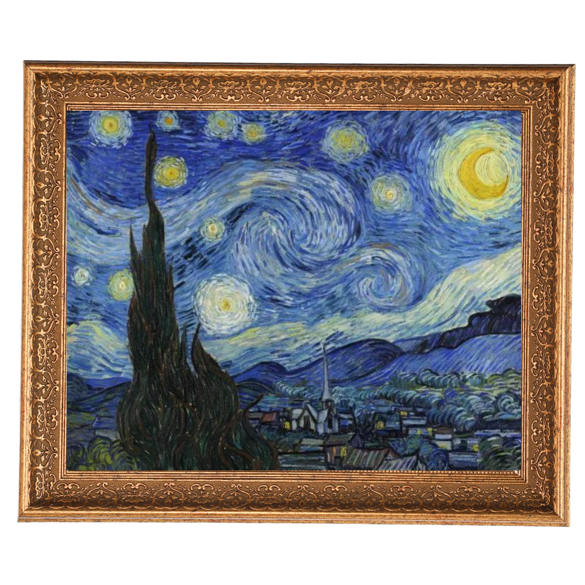 Van Gogh's Starry Night framed oil painting - dining room decor