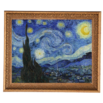 Van Gogh's Starry Night framed oil painting - dining room decor