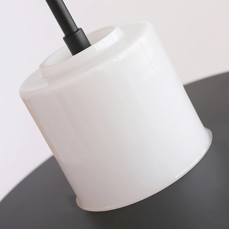 Hailie Bauhaus pendant light white glass shade close-up