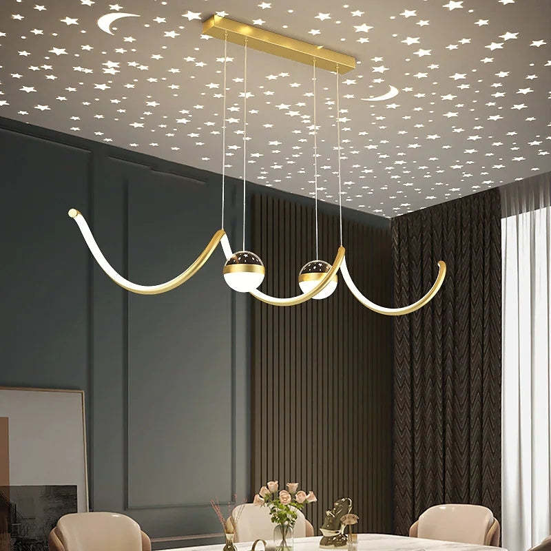 Madina Nordic Pendant Light with starry ceiling projection