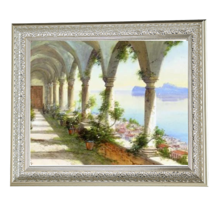 Capri Island colonnade view framed painting
