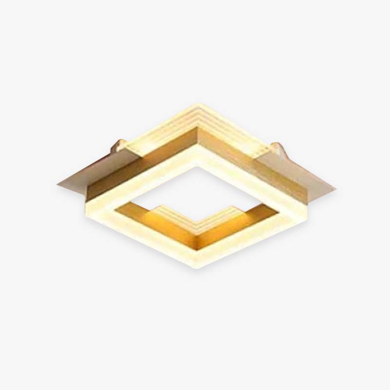 Square gold flush mount ceiling light