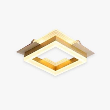 Square gold flush mount ceiling light