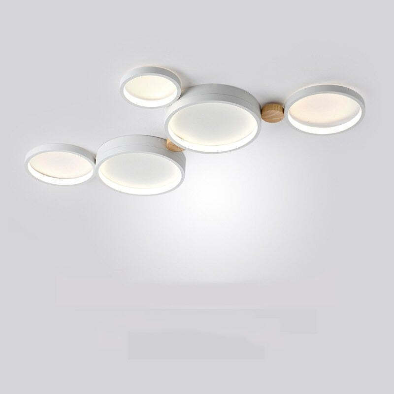 Modern white and wood Sienna ceiling light fixture