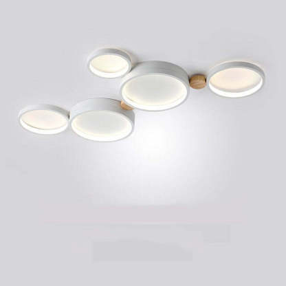 Modern white and wood Sienna ceiling light fixture