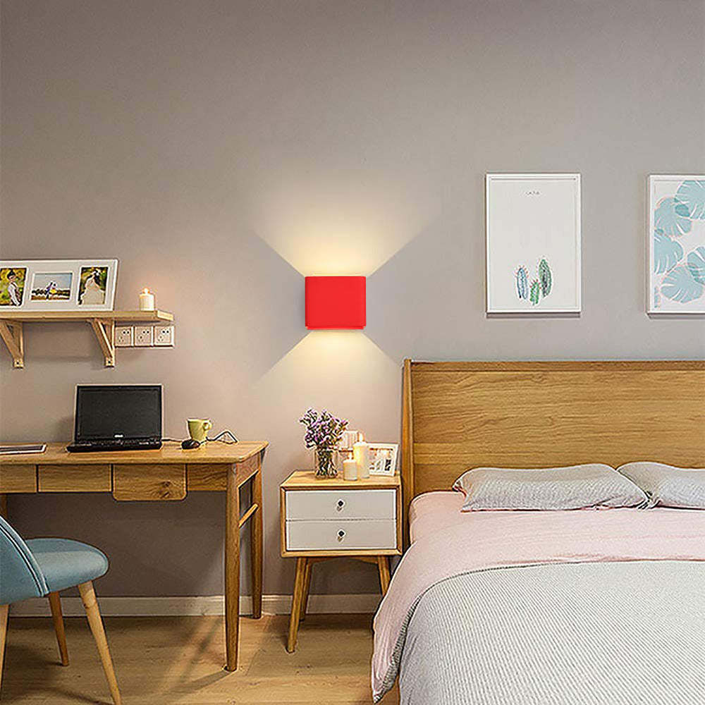Red Orr Wall Lamp in a Bedroom Setting