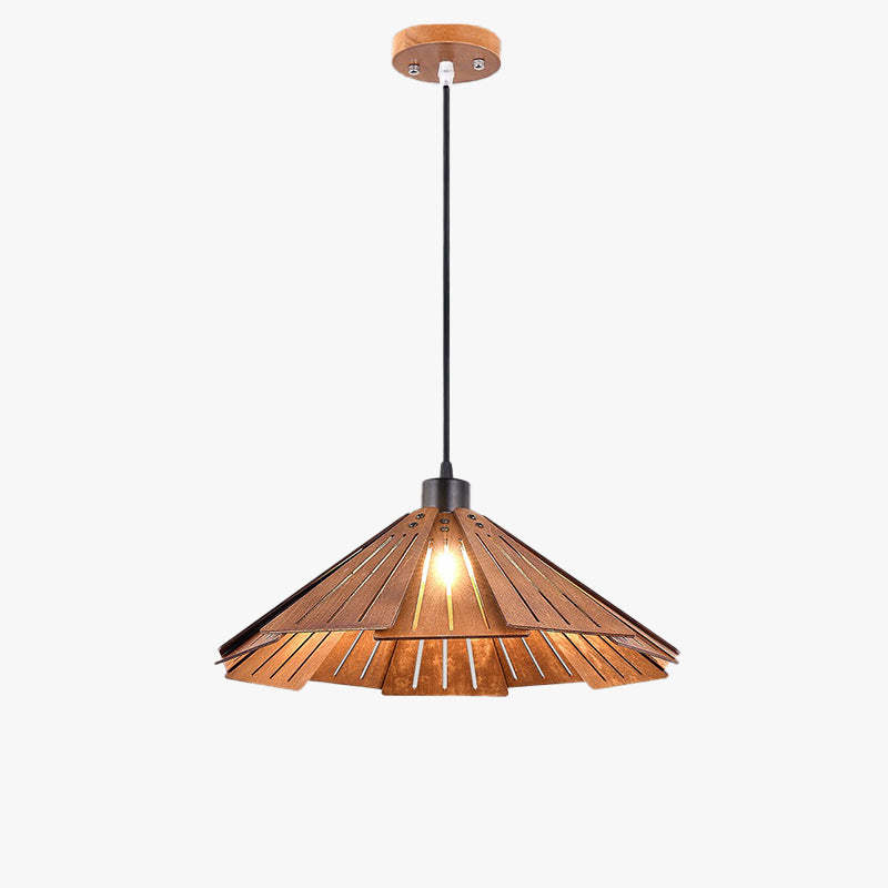 Wooden Samuels pendant light, warm lighting
