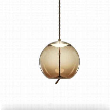 Valentina Pendant Light, gold glass and rope design