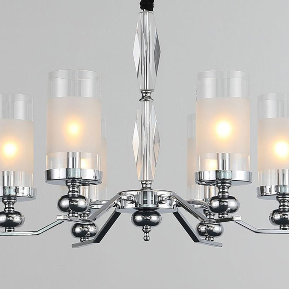 Alessio Chandelier - Silver Metal & Glass Living Room Light
