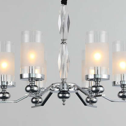 Alessio Chandelier - Silver Metal & Glass Living Room Light