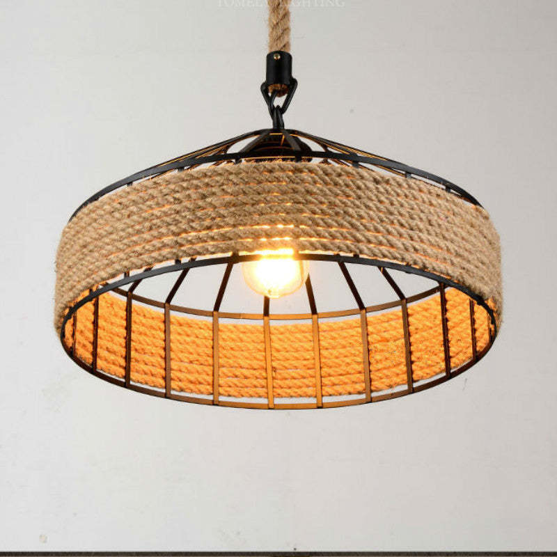 Rope and Metal Pendant Light | Las Sola Lighting