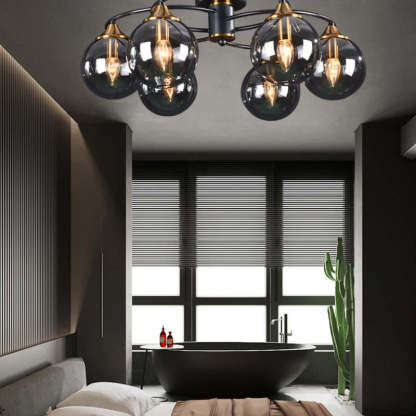 Las Sola Valentina Nordic bubble glass ceiling light over bathtub.