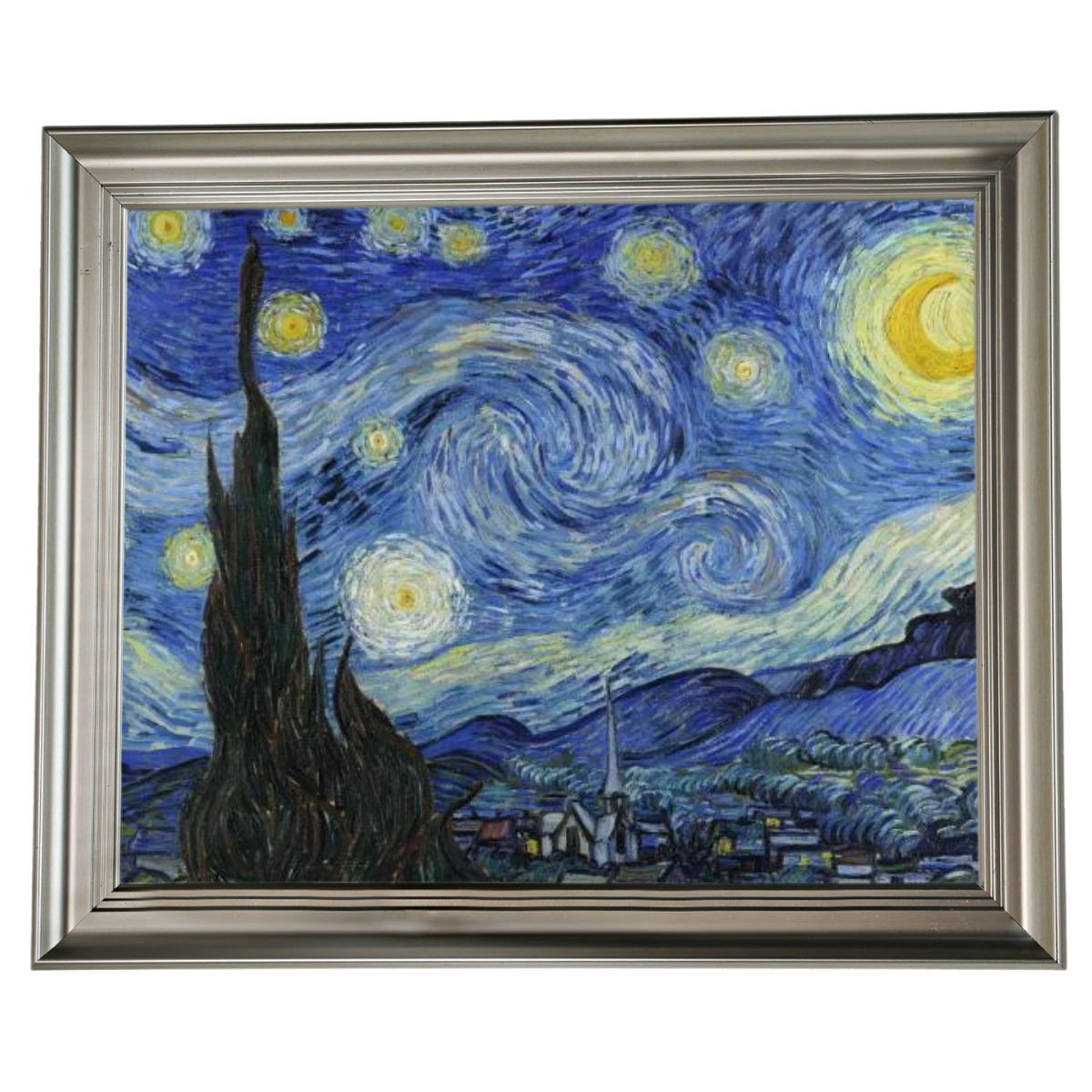 Framed Starry Night painting for dining room
