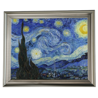 Framed Starry Night painting for dining room