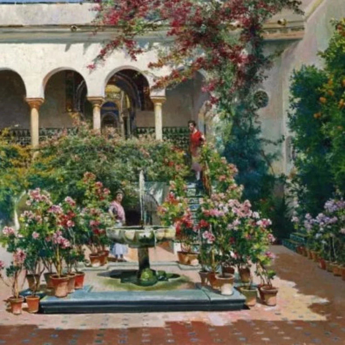 Seville Courtyard Painting - Vintage Wall Art Print