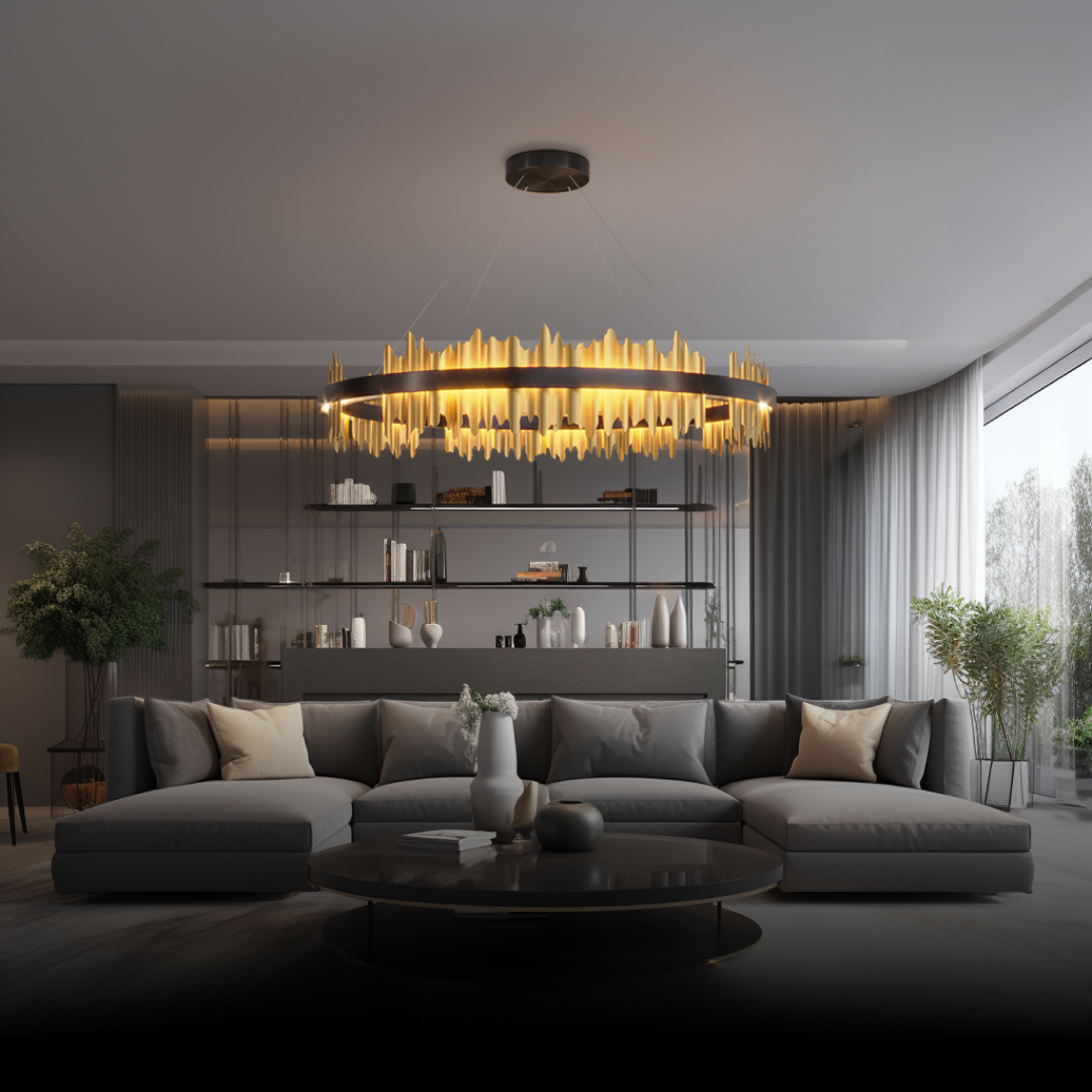 Marilyn Chandelier in Modern Living Room Setting