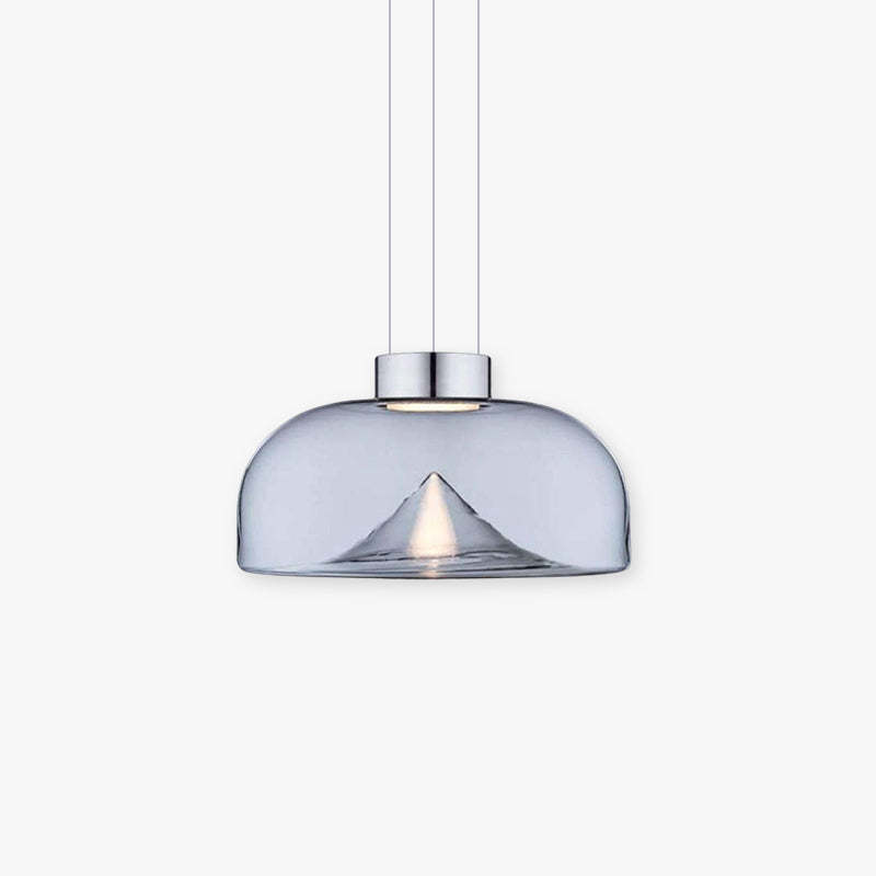 Herbert Modern Mountain Glass Pendant Light - Clear Glass Shade