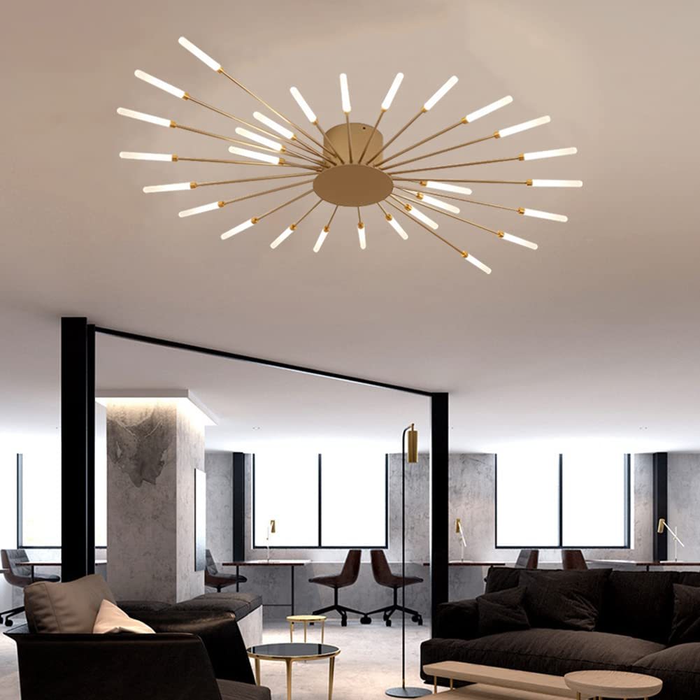 Lowry Fireworks Ceiling Light installed in living room