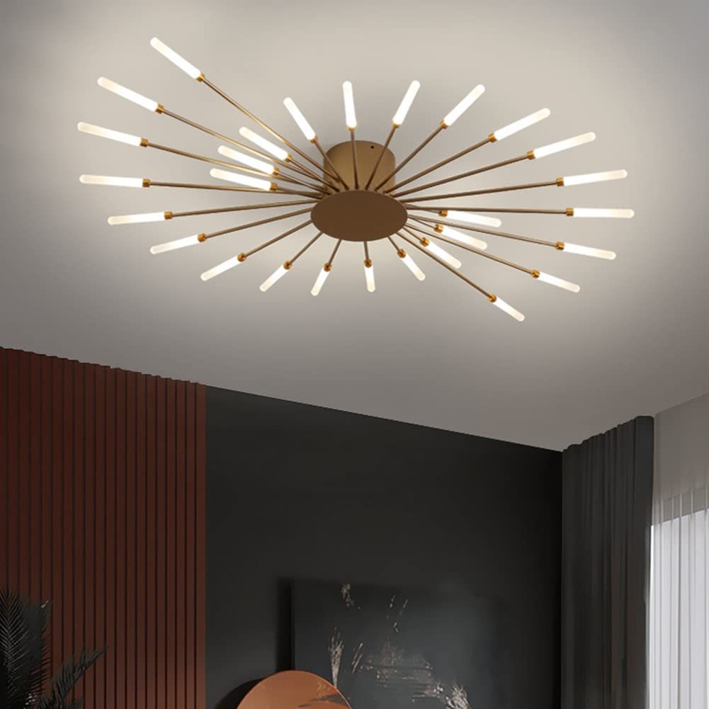 Lowry Fireworks Ceiling Light, gold finish