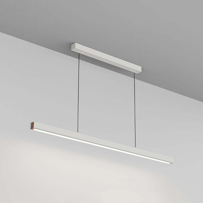 White Edge Pendant Light, minimalist linear design by Las Sola