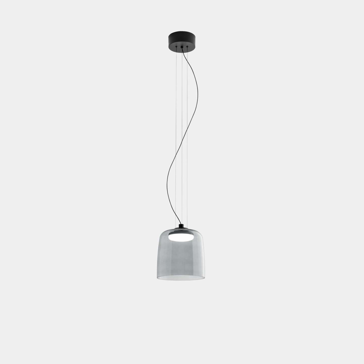 Modern glass pendant light, Morandi style, gray shade, Lassola lighting