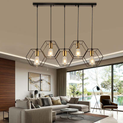 Farmhouse 5-Light Pendant in Living Room