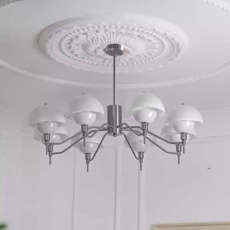 Hailie modern pendant light with white dome shades