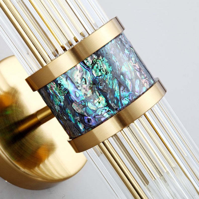 Luxury bedside wall lamp, acrylic and metal detail, Lassola lighting