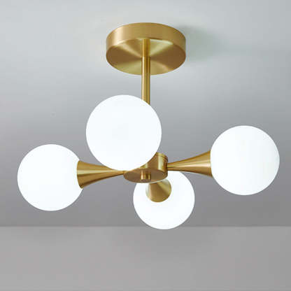Modern Valentina Pendant Light with Brass and Glass Bulbs
