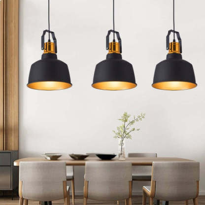 Farmhouse pendant light over dining table