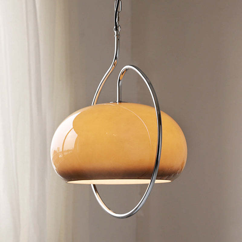 Brown Hailie Glass Retro Pendant Light by Lassola