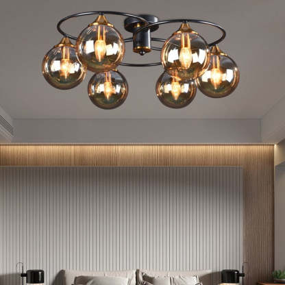 Nordic bubble glass ceiling light in modern bedroom