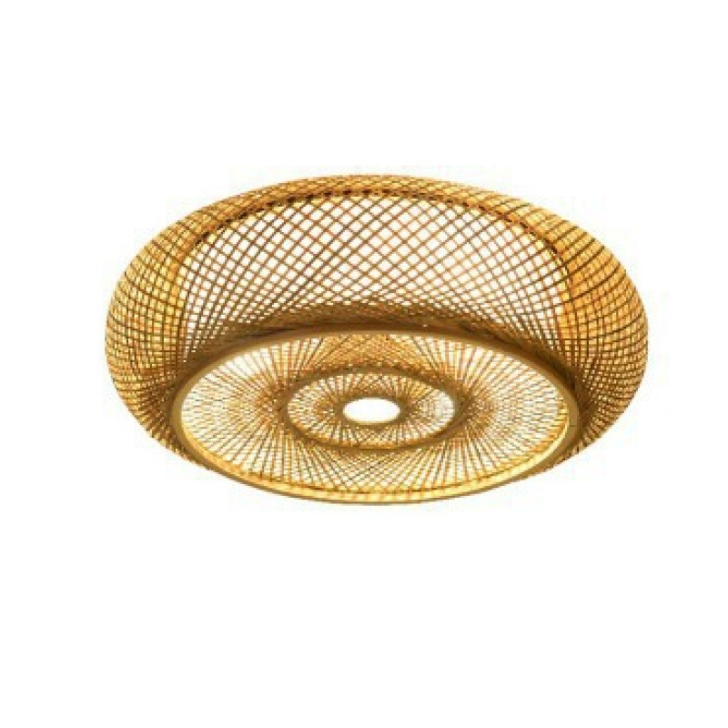 Las Sola Muto Rattan Flush Mount Ceiling Light