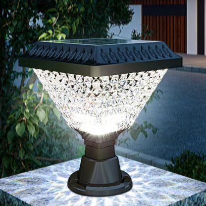 Riley acrylic outdoor floor lamp, geometric design