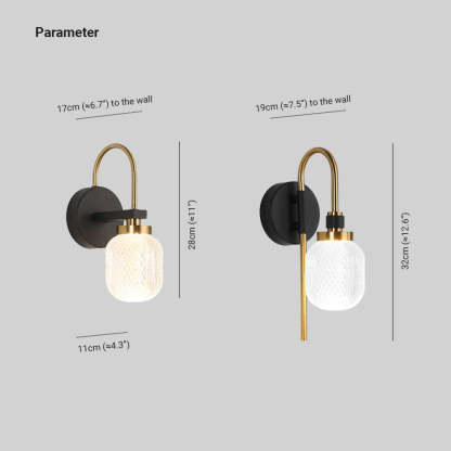 Blair Modern Wall Lamp dimensions: height, width, depth.