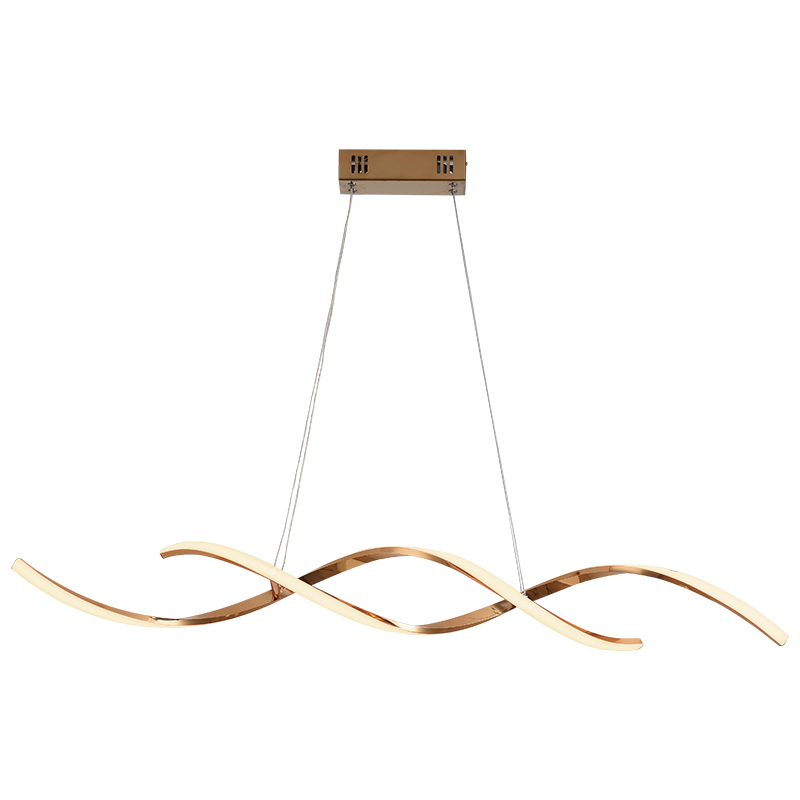 Modern gold wavy pendant light, Louise design