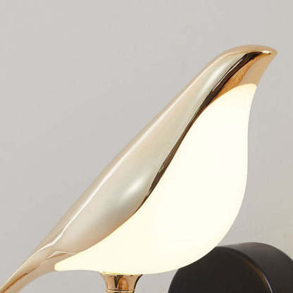 Gold Magpie Bird Wall Lamp - Bedroom Lighting