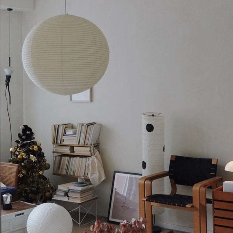 Ritta Japanese pendant light in bedroom, modern interior design