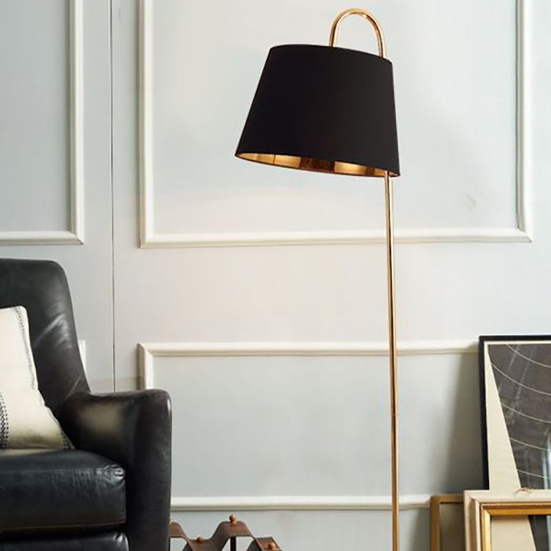 Eryn Modern Arch Cylinder Metal Fabric Floor Lamp