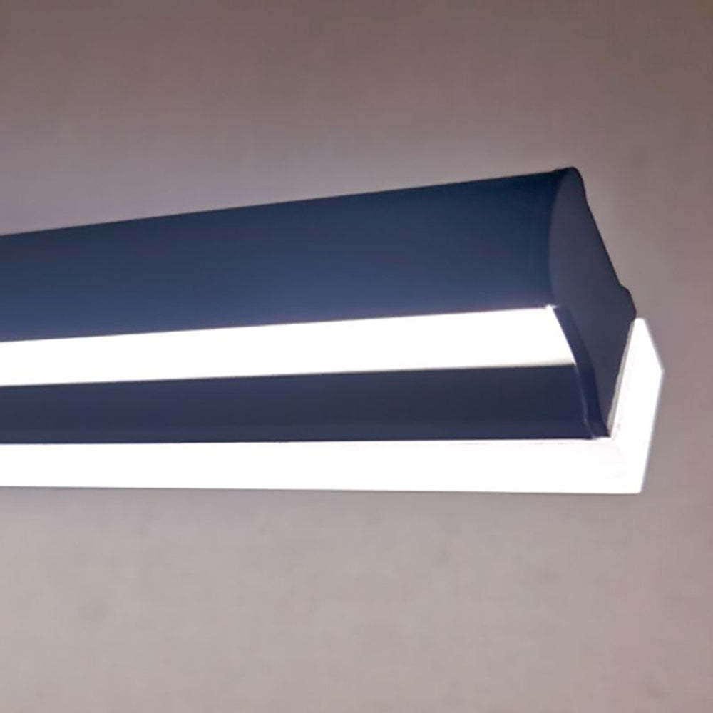 Modern linear wall lamp, black metal and acrylic.