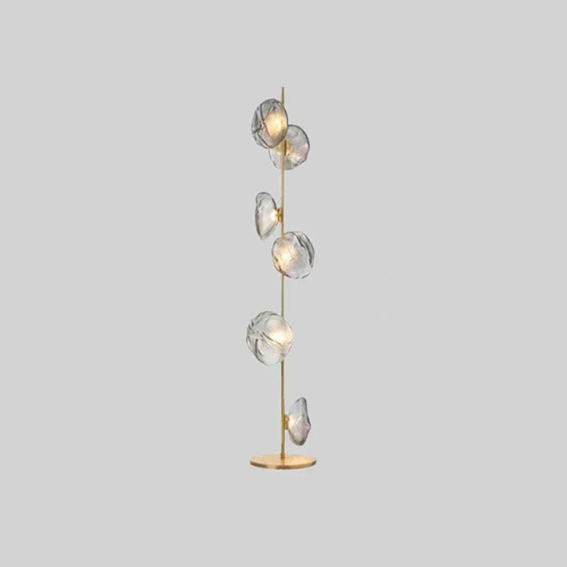 Byers Floor Lamp - Gold Stem, Glass Flowers