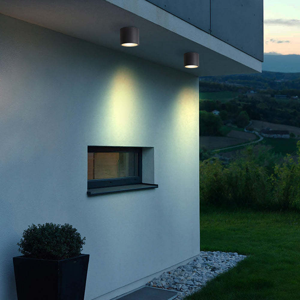 Orr Modern Cylindrical Flush Mount Ceiling Light Metal Glass